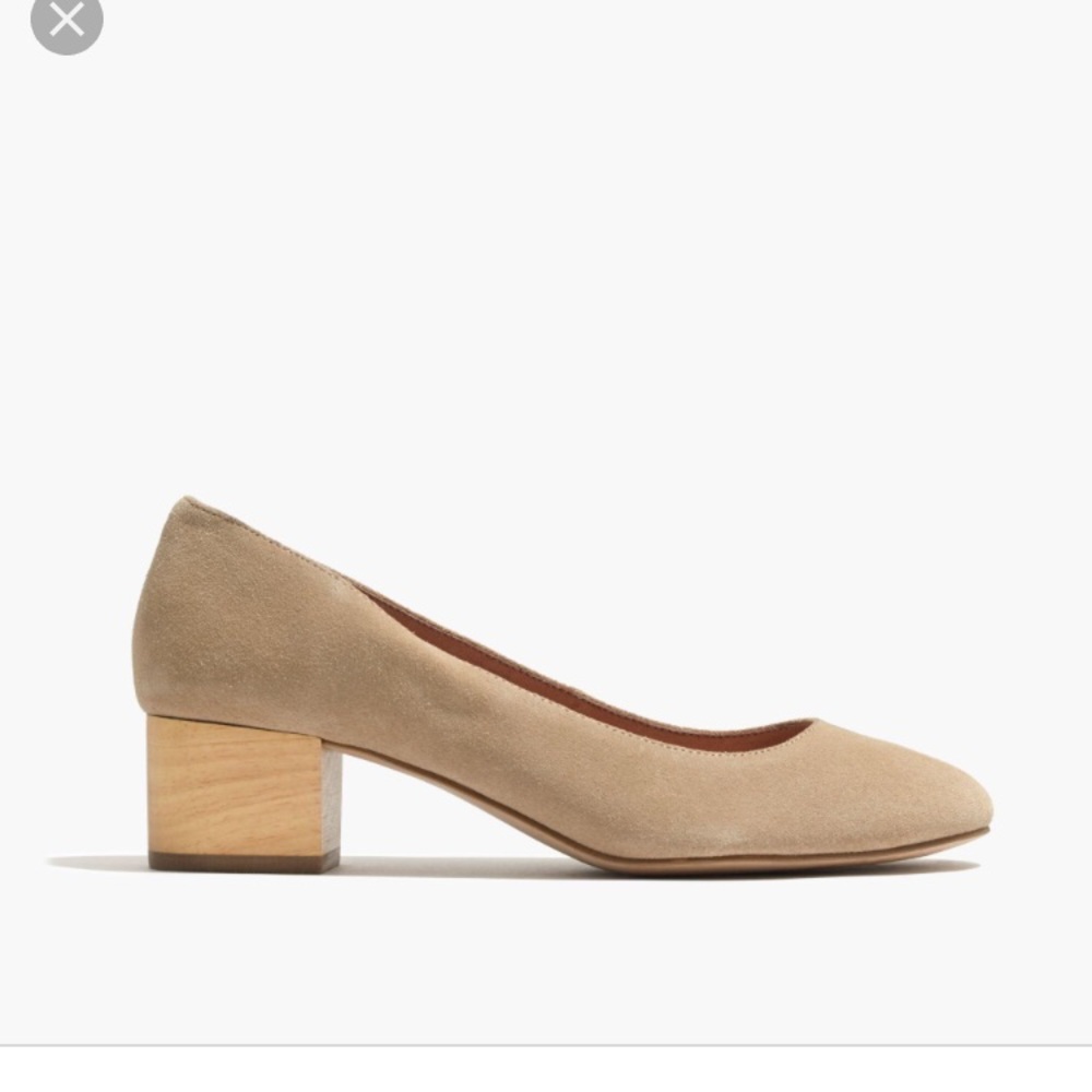 Tan Suede Madewell Ella Block Heels size 8